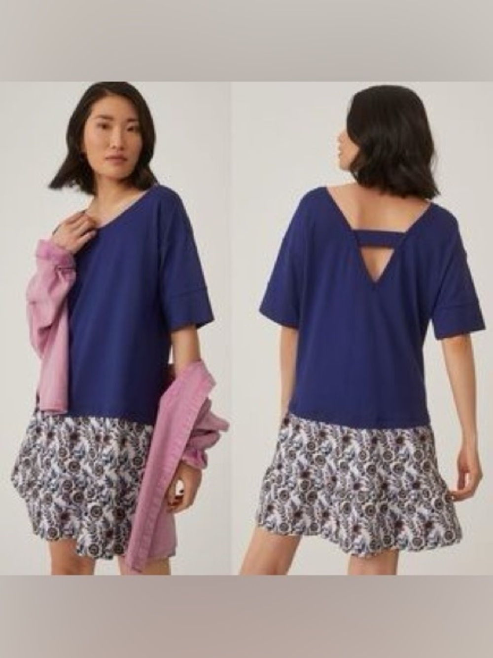 Anthropologie Maeve Savannah Floral Twofer Shift Mini Dress Size Medium